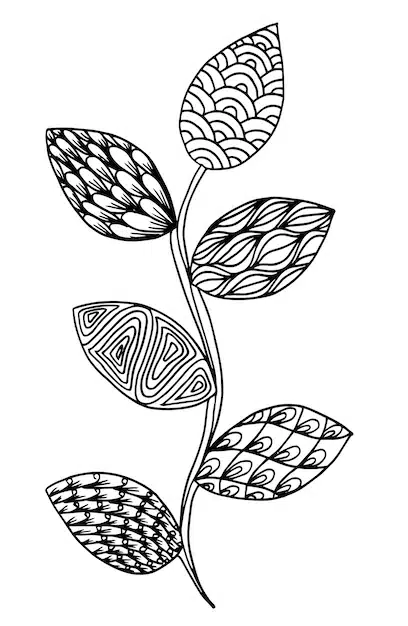 vector illustration leaves doodle style 26428 58