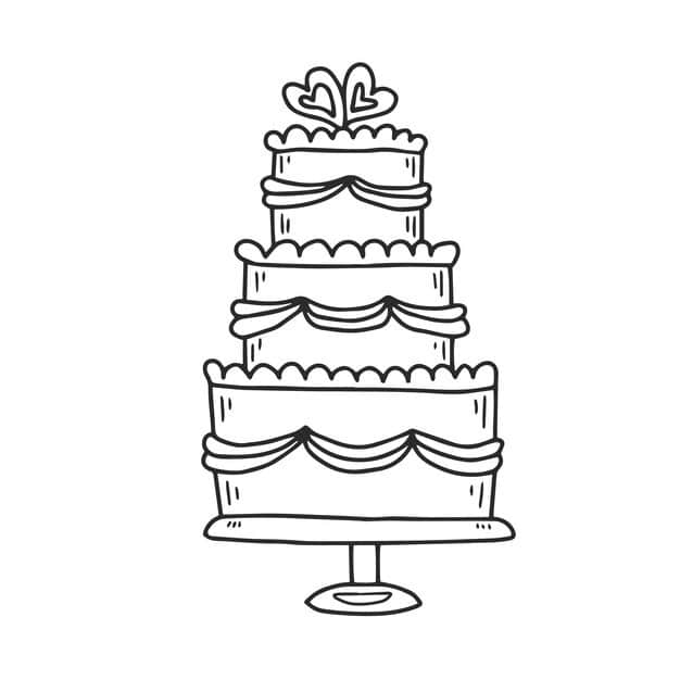 wedding cake doodle cartoon vector 650511 962