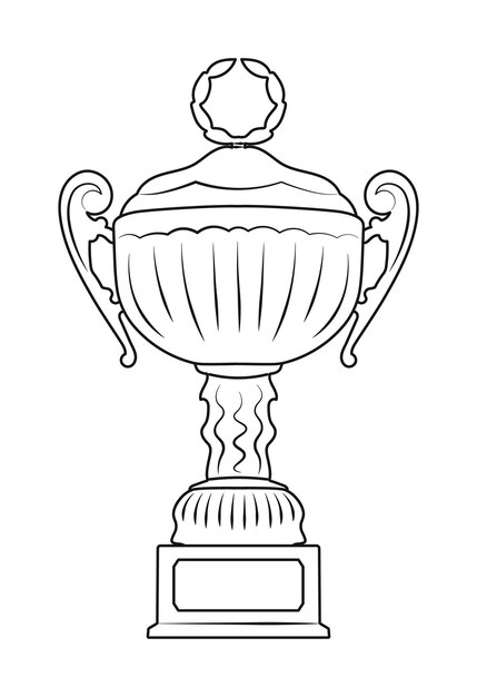 winner cup trophy sketch outline victory symbol graphic vector illustrations isolated 458305 2274