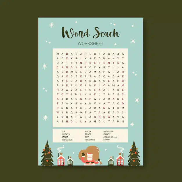 winter christmas worksheet template design 742173 28936