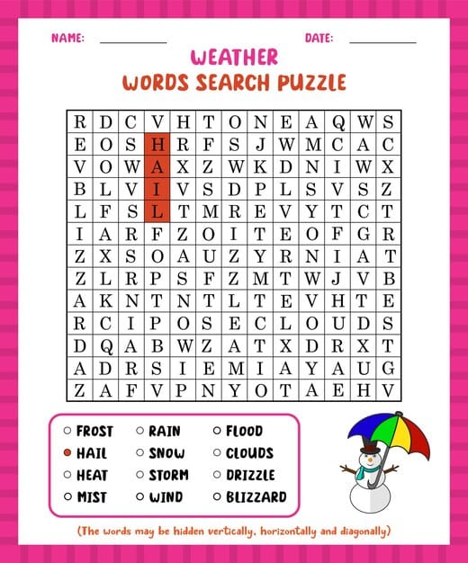 word search game weather word search puzzle worksheet learning english 730604 239