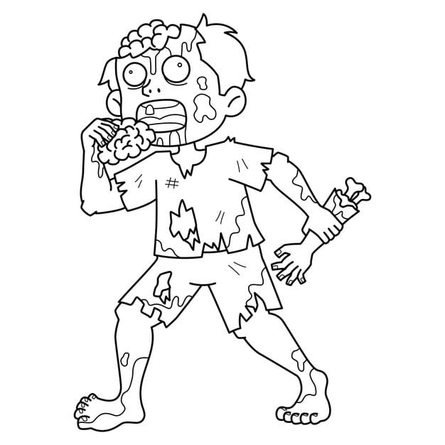 zombie eating human flesh isolated coloring page 576561 13930