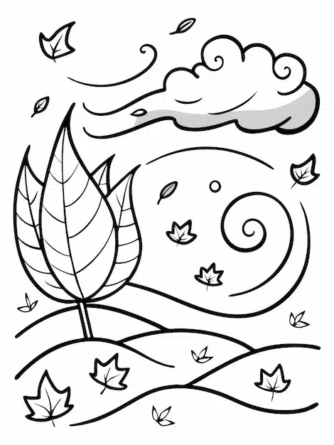 autumn breeze colouring book pages children adults with vector design 579306 47135