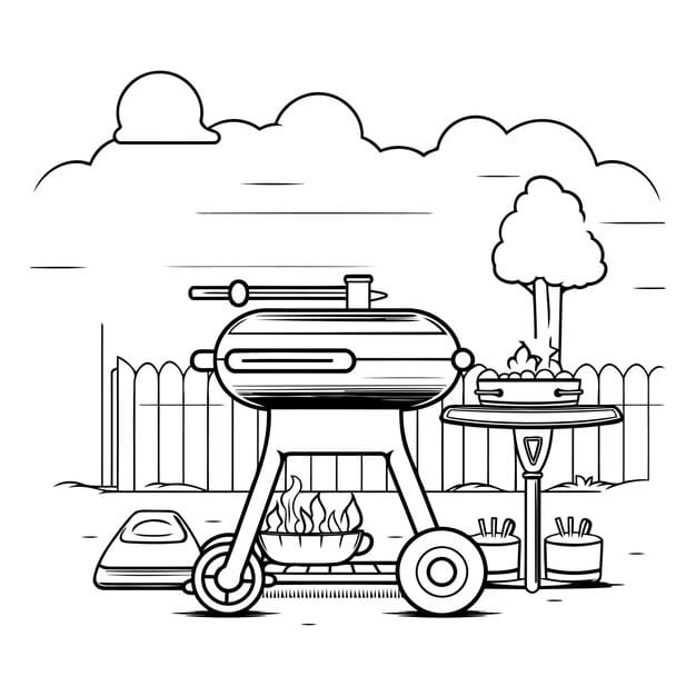 barbecue grill food garden vector illustration graphic design 1057 193345