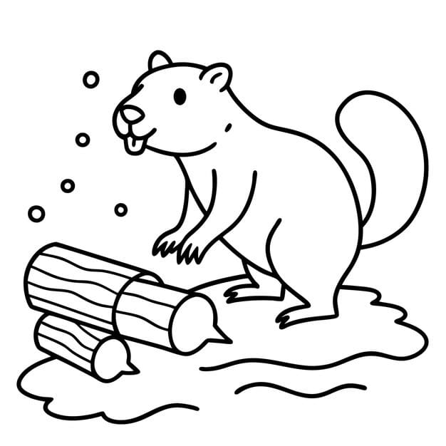 beaver with log water log 949680 1650