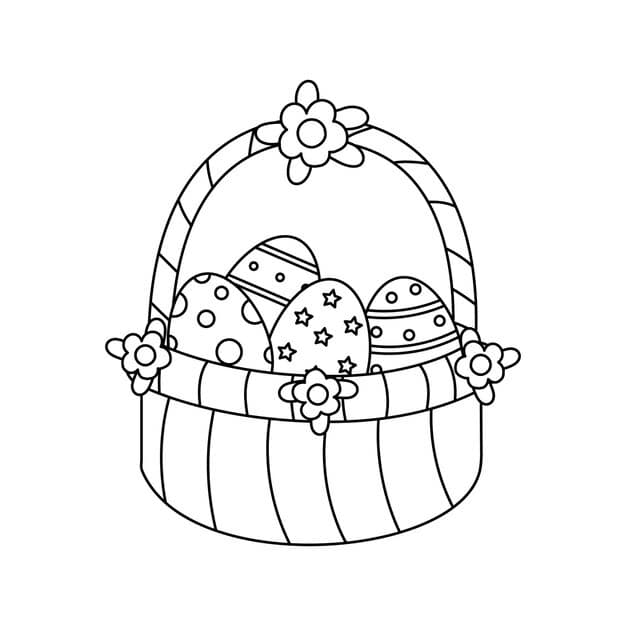 black white hand drawn easter basket isolated white background 122784 5509