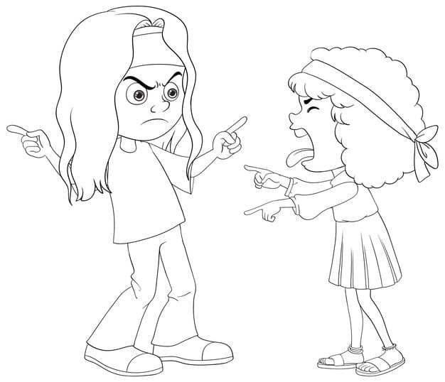 cartoon kids heated argument 1308 164679