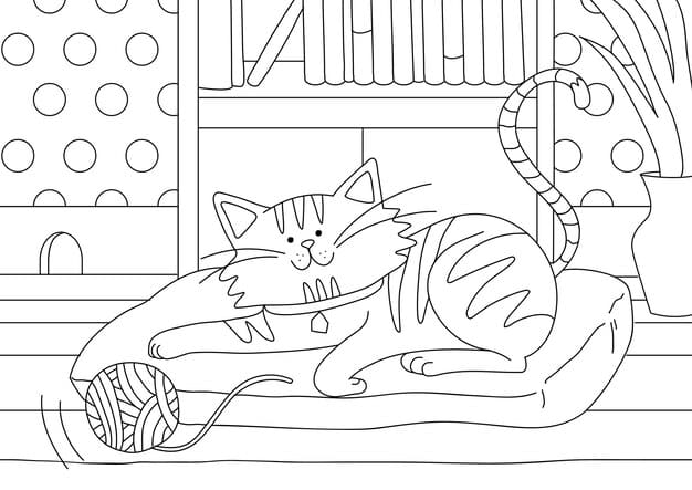 cat kids coloring page vector blank printable design children fill 53876 154281