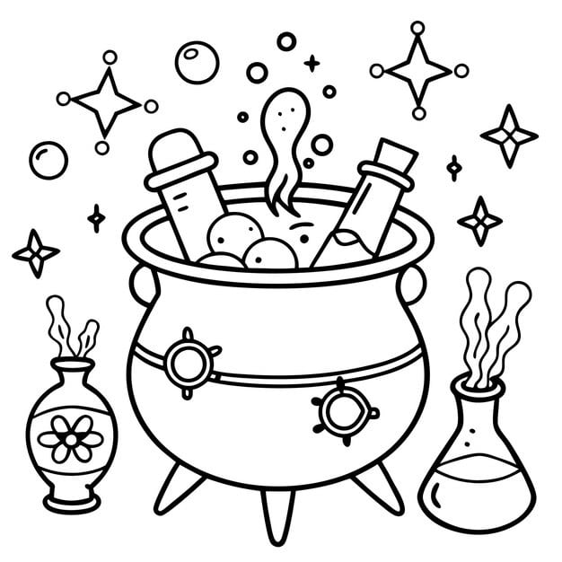 cauldron with potion different magic 1249410 63356