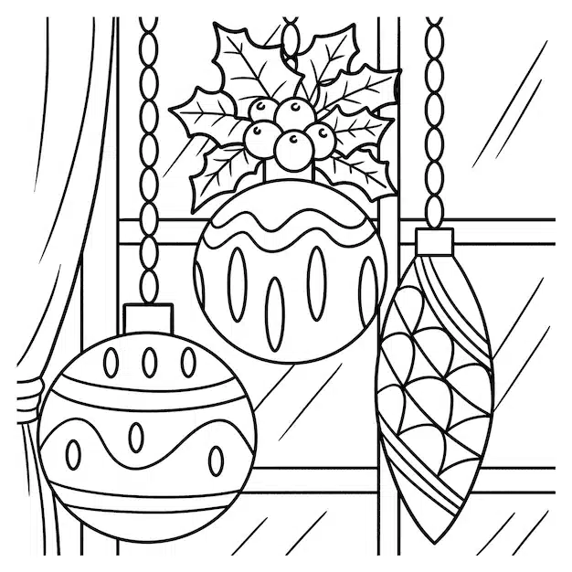 christmas ornament coloring page kids 576561 3207