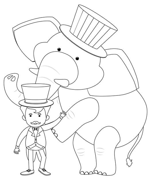 circus black white doodle character 1639 31726