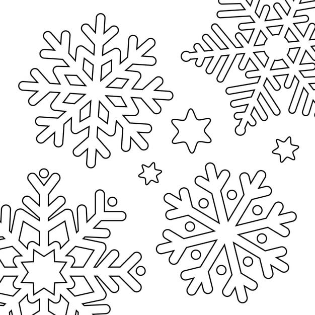 coloring book christmas winter decor hand drawn vector background with snowflake black white 548154 18
