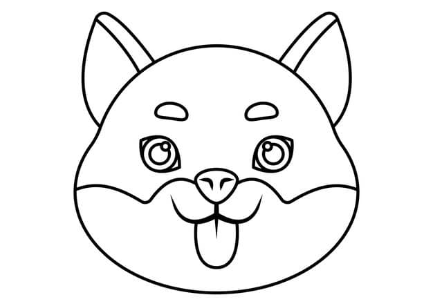 coloring page dog shiba head vector illustration 860056 1040