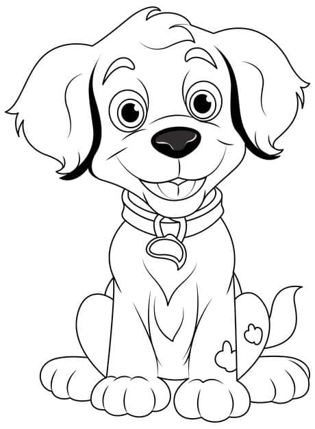 coloring page outline cute dog 1308 140204