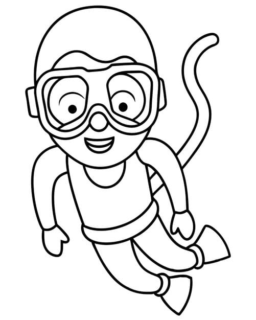 coloring page snorkeling with no color just black lines vector illustration line art 969863 336197