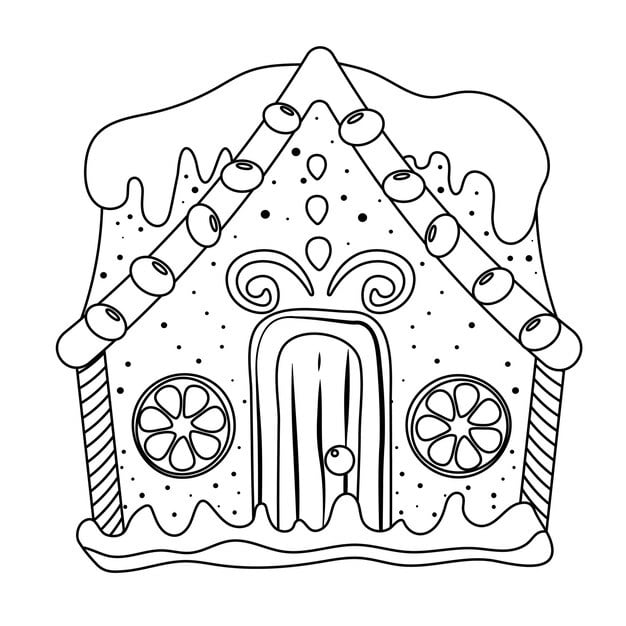 coloring pages gingerbread houses outline vector illustration children activity 1042188 26