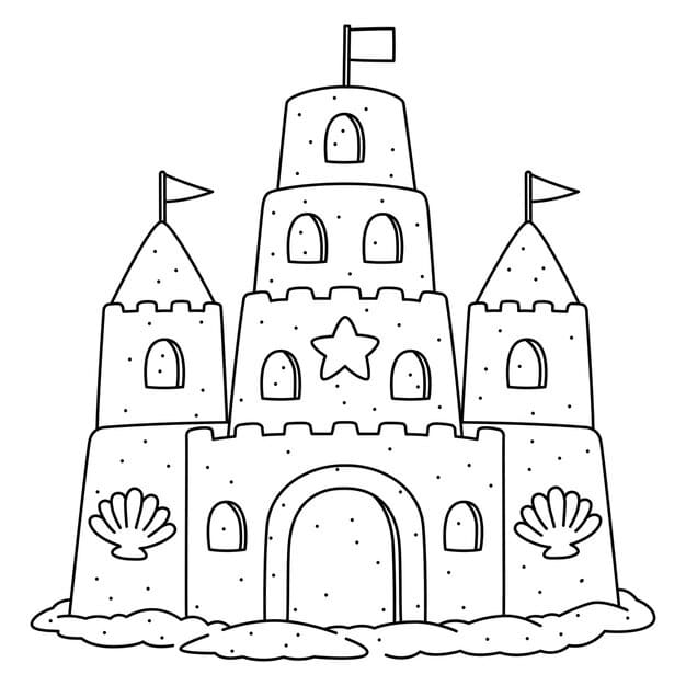 cute funny coloring page sandcastle provides hours coloring fun children color this page is very easy suitable little kids toddlers 576561 10721