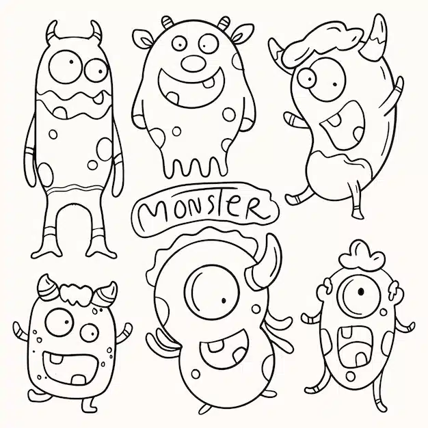 cute monster doodle illustration 60438 2026 1