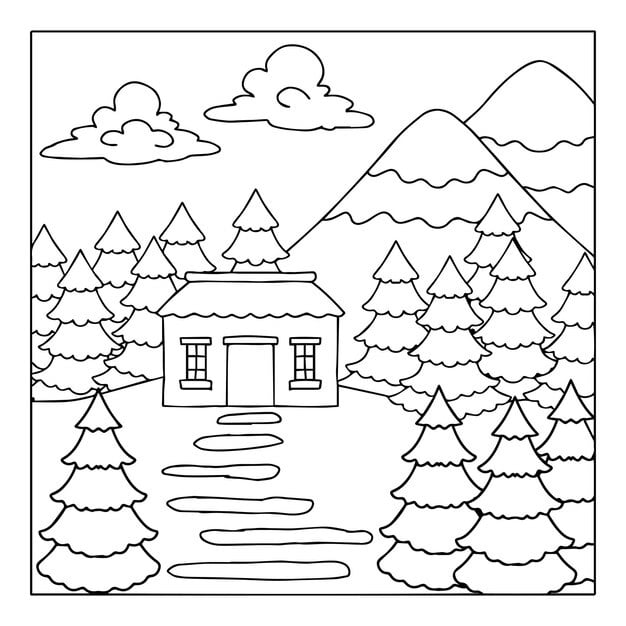 design nature landscape outline coloring page 416004 313