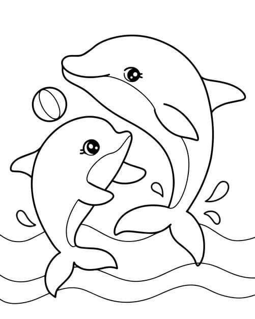 dolphins coloring page illustration 116089 537