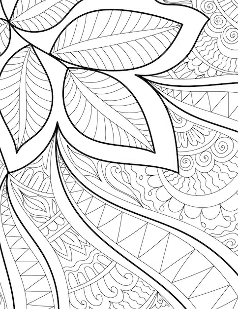 doodle handdrawn detailed mehndi design style coloring book page 138764 637