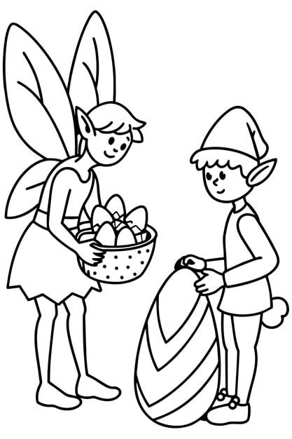 drawing man woman carrying basket eggs 983286 4230