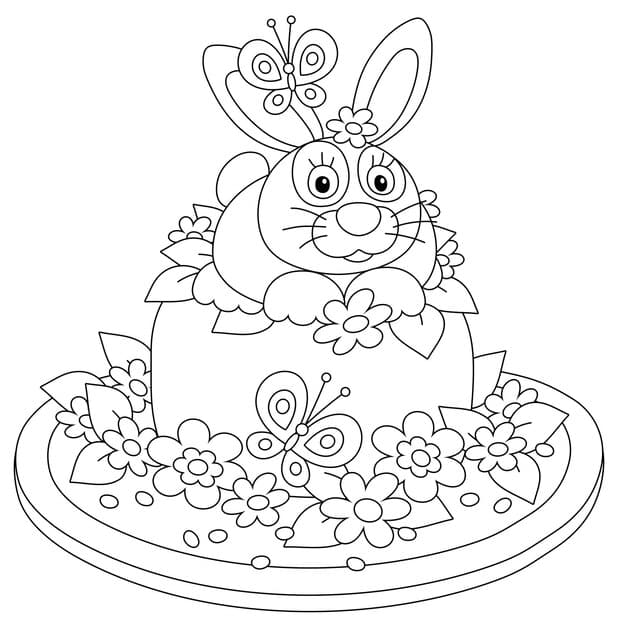 fancy easter toy hat made like sweet holiday cake with cute small bunny 376504 216