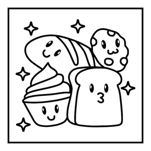 fast food illustration coloring page 17005 2231