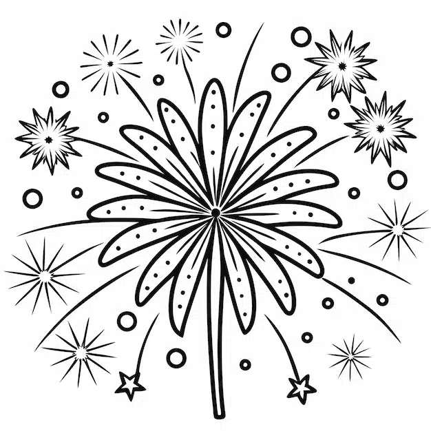 firework outline coloring page silhouette vector 1281985 14728