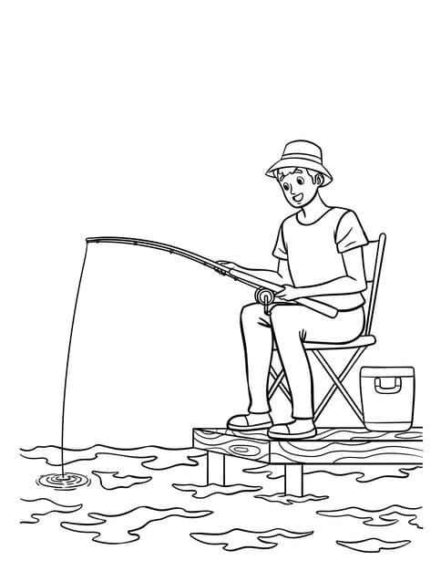 fishing isolated coloring page kids 576561 5378