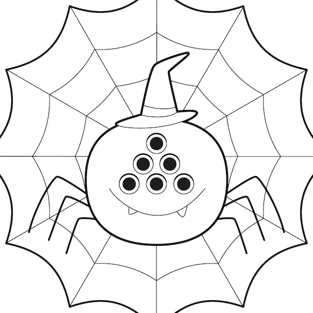 flat halloween coloring page illustration 23 2149648887