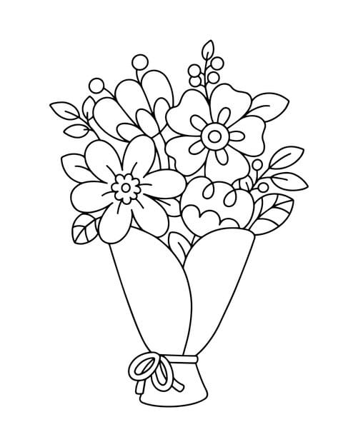 flower bouquet printable coloring page 116089 777