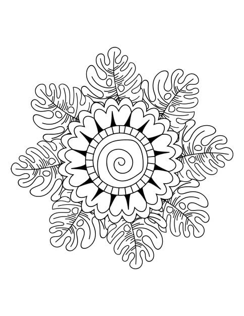 flower coloring book floral coloring book adults mandala coloring pages henna tattoo 627432 3387