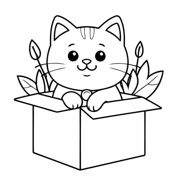 funny cat drawing toddlers colouring pages 925324 5941