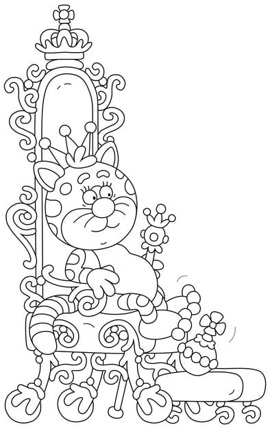 funny cat king sitting its golden throne royal palace fairytale kingdom 376504 4291