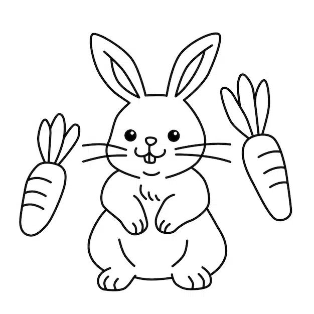 hand drawn bunny outline illustration 23 2149265055