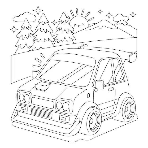 hand drawn car illustration 23 2151183088