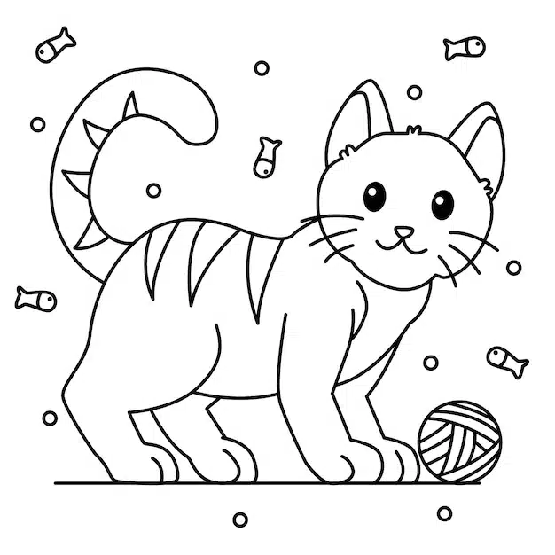 hand drawn cat outline illustration 23 2149263791