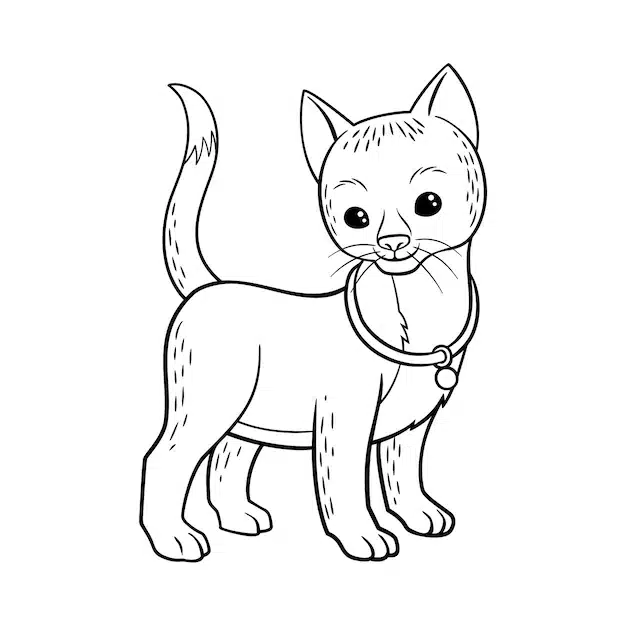 hand drawn cat outline illustration 23 2149266586