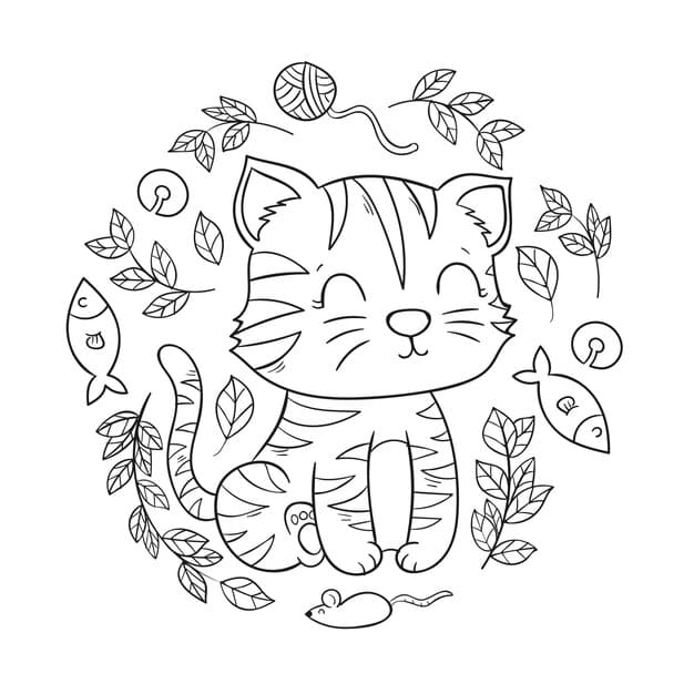 hand drawn cat outline illustration 23 2149285350