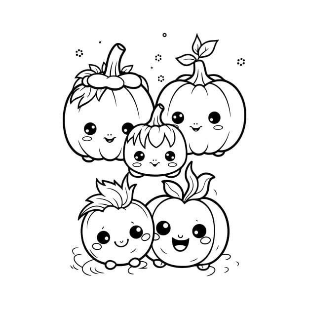 hand drawn cute pumpkin halloween coloring page illustration generative ai 658559 2160