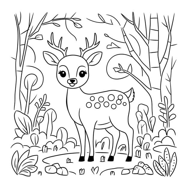 hand drawn deer outline illustration 1049400 877