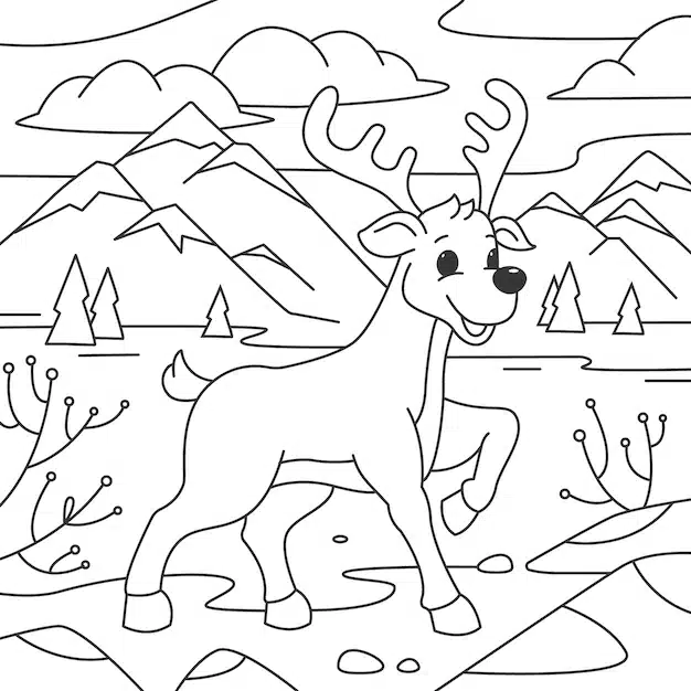 hand drawn deer outline illustration 23 2150548128