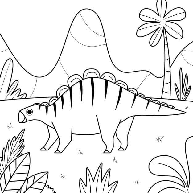 hand drawn dinosaur coloring book illustration 23 2150105803