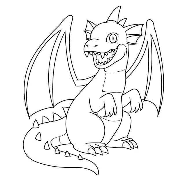 hand drawn dragon outline illustration 23 2149653063