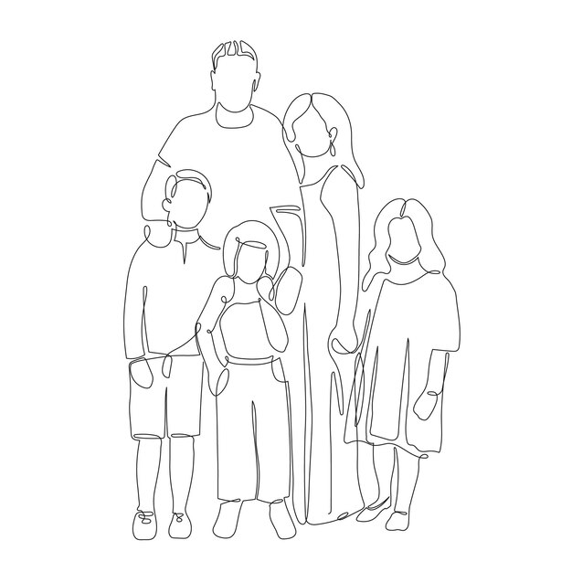 hand drawn family drawing illustration 23 2150501888