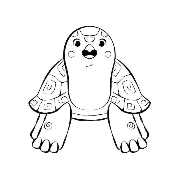 hand drawn flat design turtle outline 23 2149274980