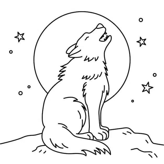 hand drawn flat design wolf outline 23 2149275224 1