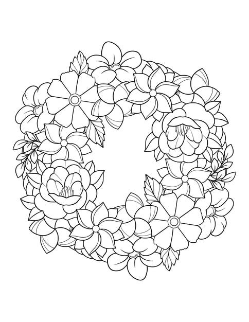 hand drawn floral wreath design 814149 336