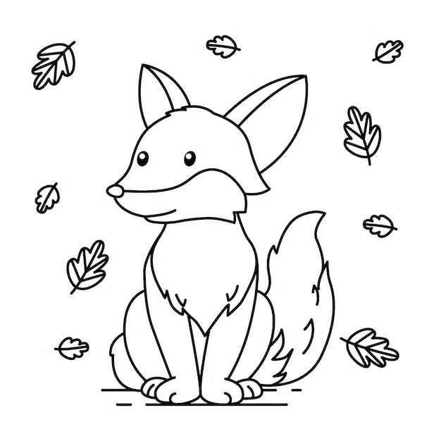 hand drawn fox outline illustration 23 2149263799